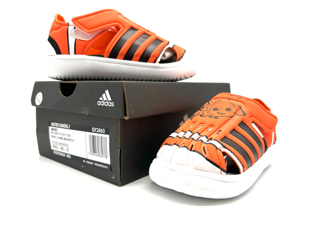 Adidas White Blue Open-Toe Strap-Fastened Casual Sandals 6
