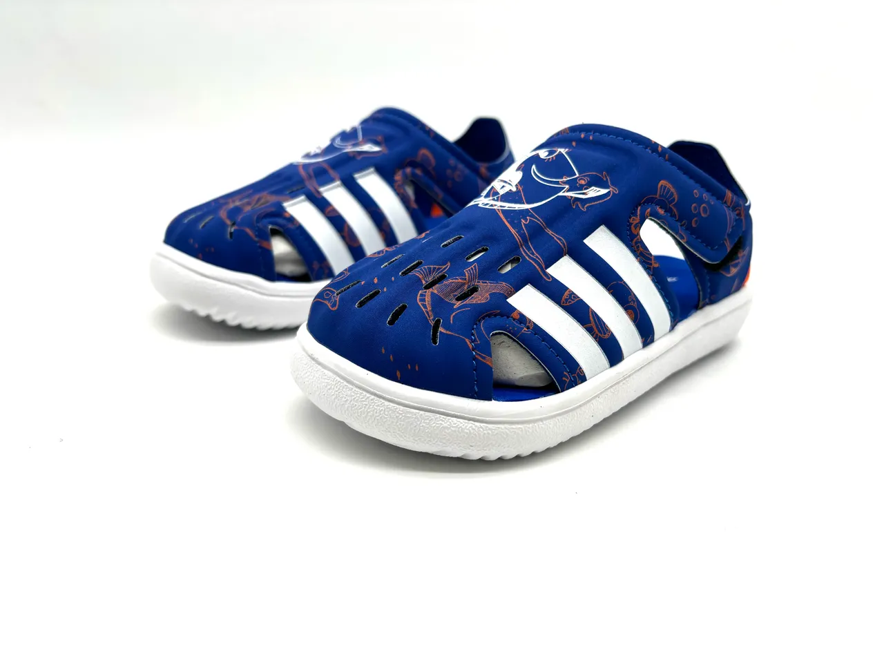 Adidas White Blue Open-Toe Strap-Fastened Casual Sandals 11