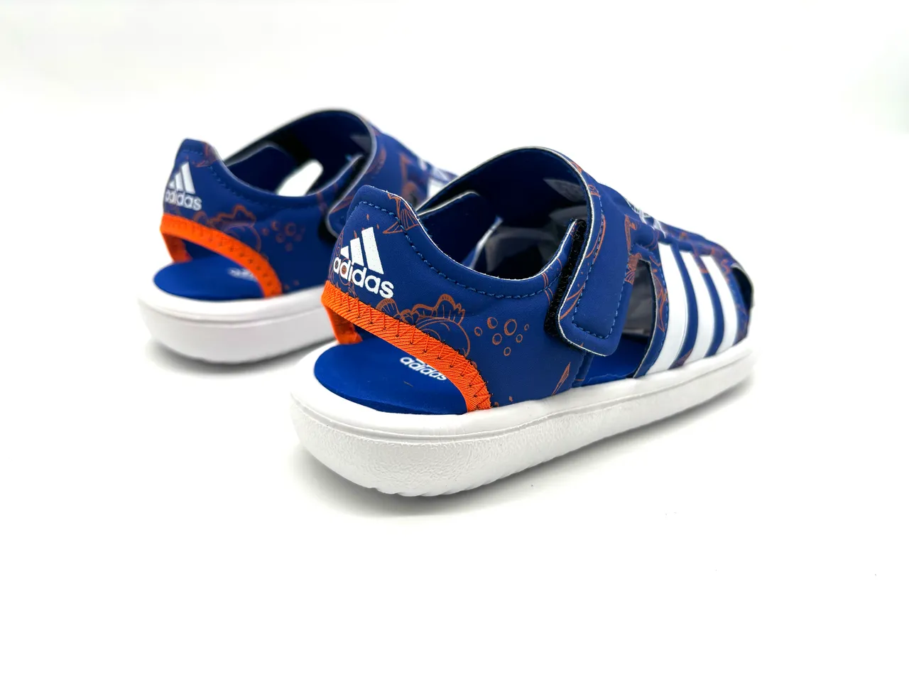 Adidas White Blue Open-Toe Strap-Fastened Casual Sandals 12