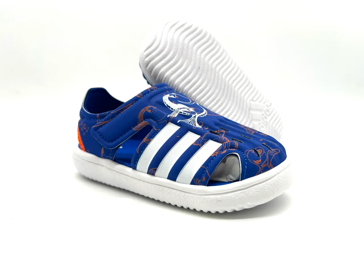 Adidas White Blue Open-Toe Strap-Fastened Casual Sandals 13