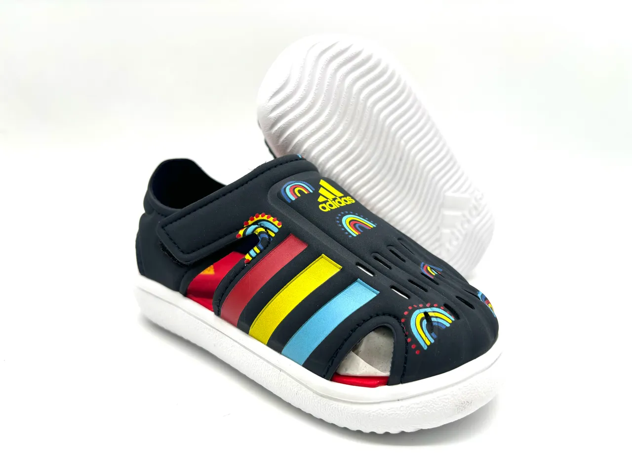 Adidas White Blue Open-Toe Strap-Fastened Casual Sandals 18
