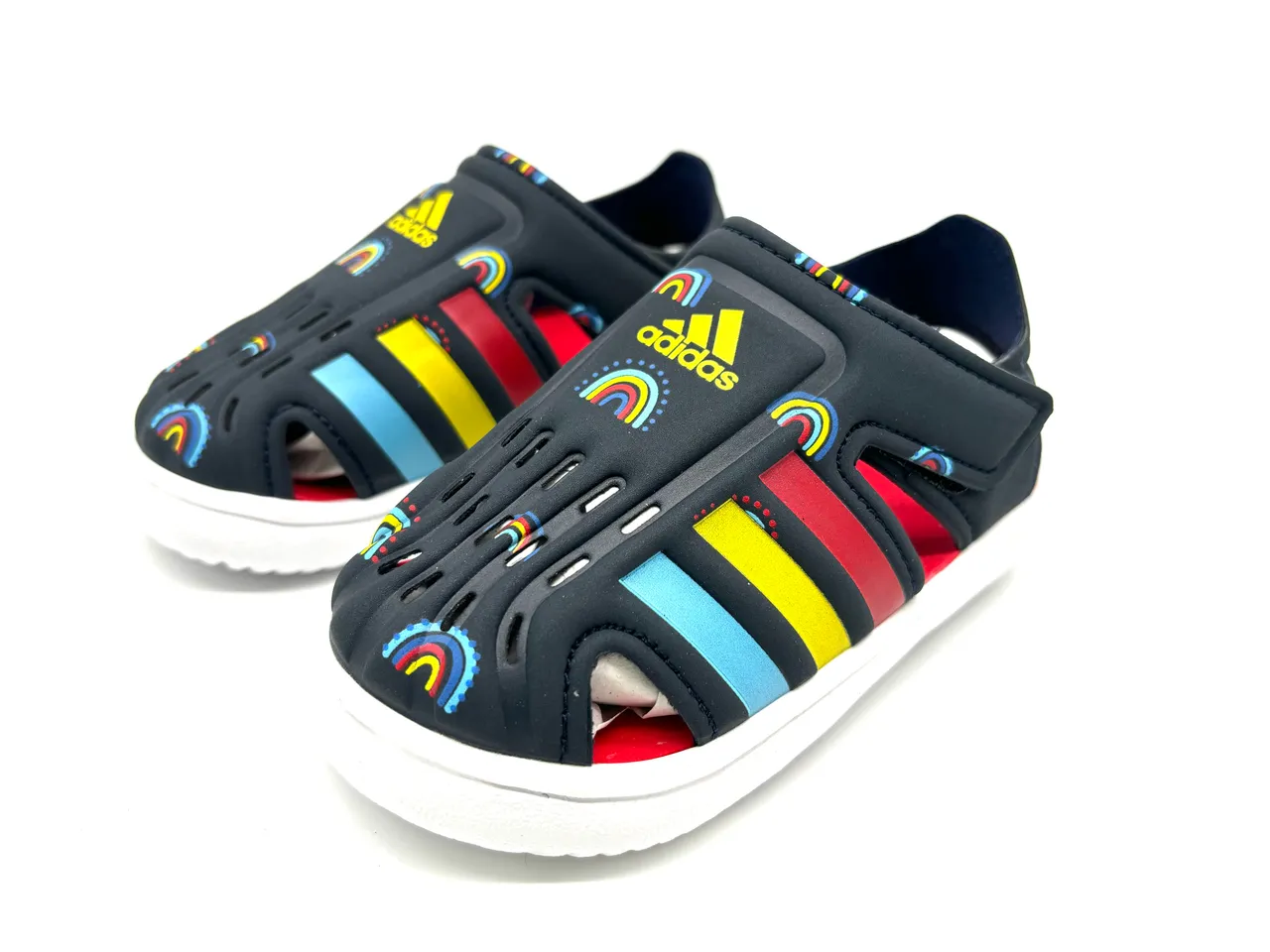 Adidas White Blue Open-Toe Strap-Fastened Casual Sandals 20