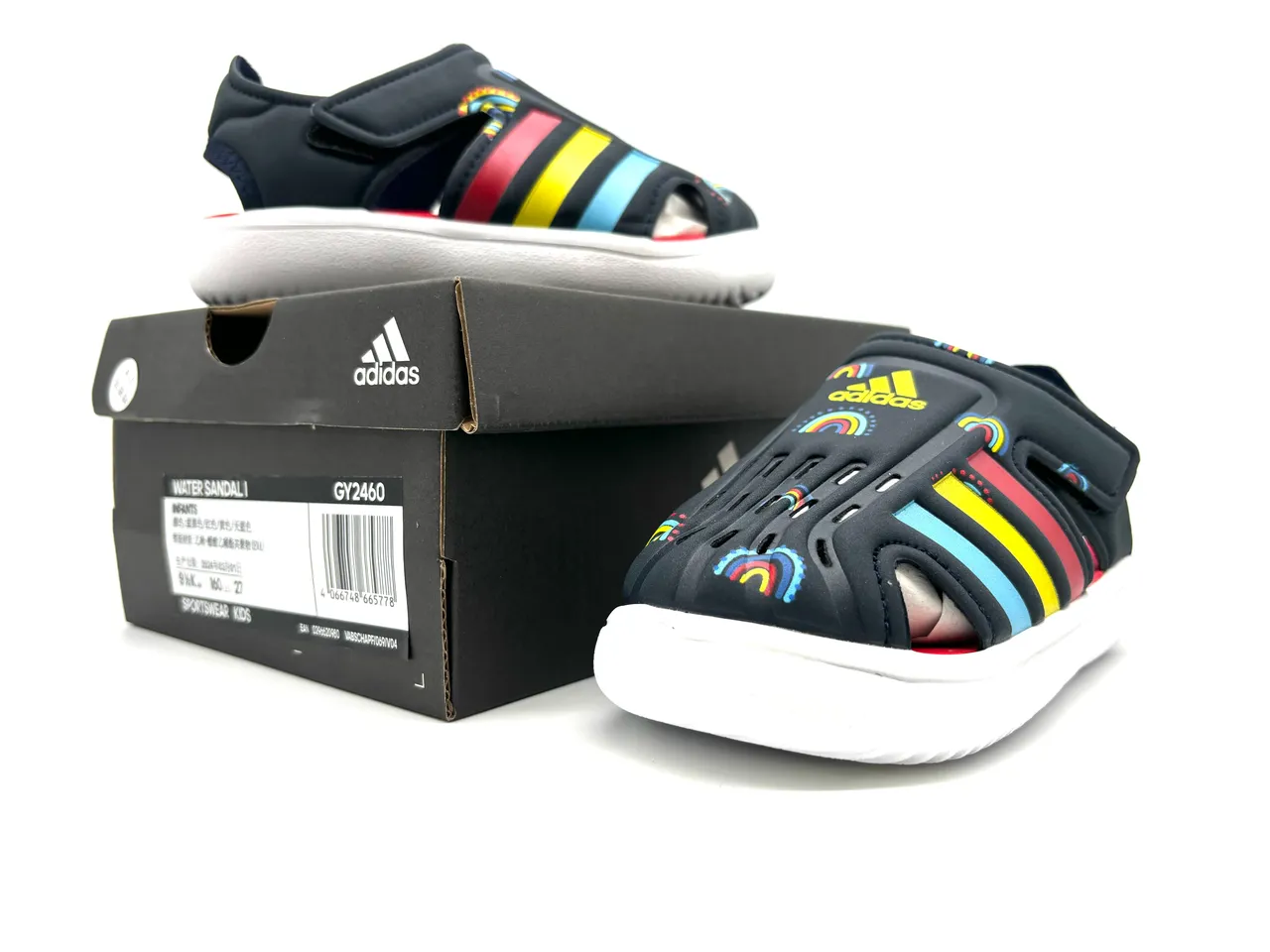 Adidas White Blue Open-Toe Strap-Fastened Casual Sandals 21
