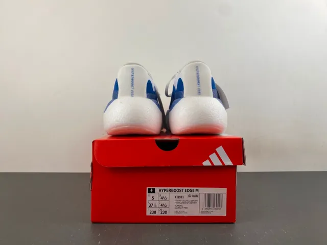 Adidas White Blue Wave-Patterned Side Stripes Knit-Mesh Upper Lifestyle Sneakers 17