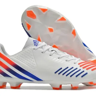 Adidas White Multicolor Asymmetrical Lacing Perforated Synthetic Upper Firm-Ground Soccer Shoes