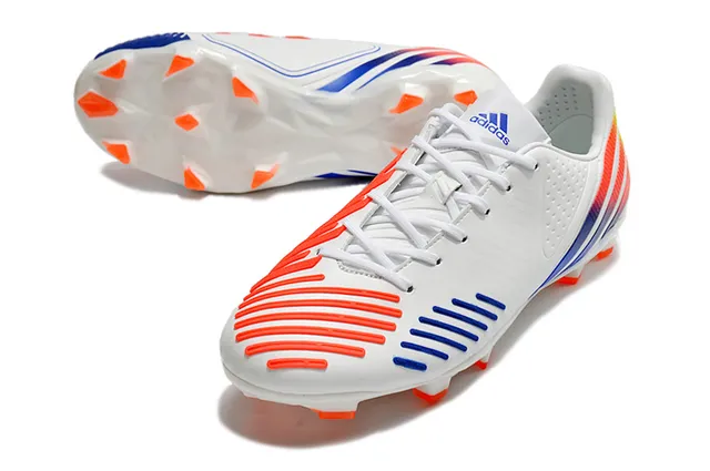 Adidas Blanco Multicolor Cordones Asimétricos Perforados Upper Sintético Campo Firme Zapatos de Fútbol 11