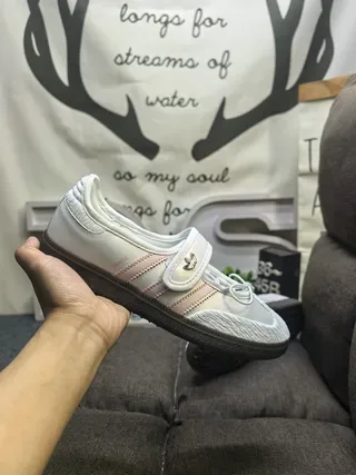 Adidas White Pink Low-Top Three-Stripe Side Panel Lifestyle Sneakers 5