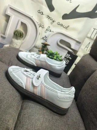 Adidas White Pink Low-Top Three-Stripe Side Panel Lifestyle Sneakers 7