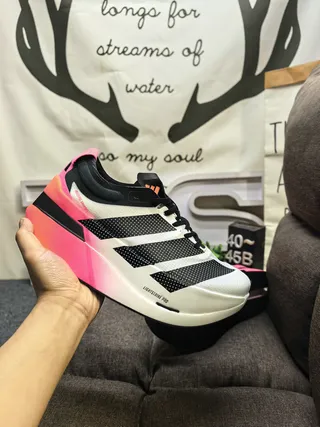 Adidas White Pink Sculpted Lightstrike Pro Midsole Perforated Mesh Upper Running Shoes 5