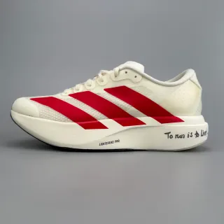 Adidas Chaussures de Running Blanc et Rouge Silhouette de Course Partie Supérieure en Maille Engineered