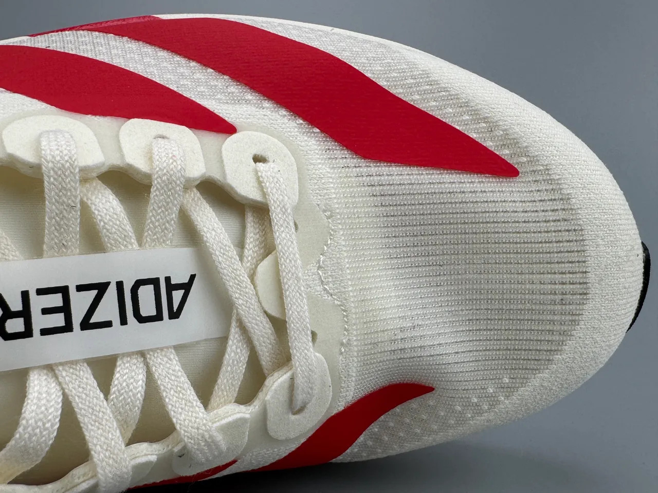 Adidas White Red Racing Silhouette Engineered Mesh Upper Running Shoes 2