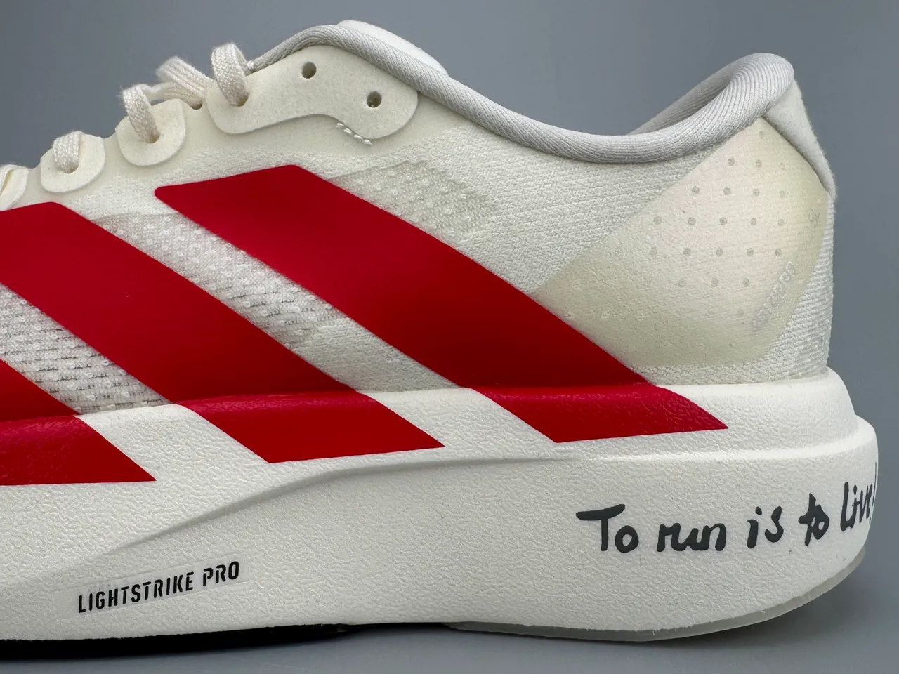 Adidas White Red Racing Silhouette Engineered Mesh Upper Running Shoes 7