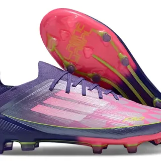 Adidas X Purple Pink Low-Cut Lace-Up Textured Synthetic Upper Firm-Ground Soccer Shoes