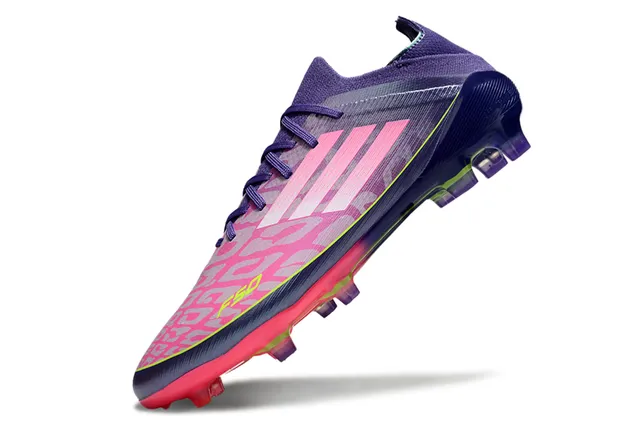 Adidas X Purple Pink Low-Cut Lace-Up Textured Synthetic Upper Firm-Ground Soccer Shoes 3