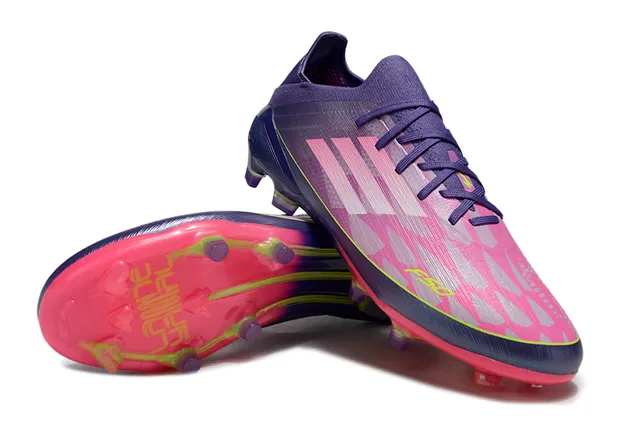 Adidas X Purple Pink Low-Cut Lace-Up Textured Synthetic Upper Firm-Ground Soccer Shoes 4