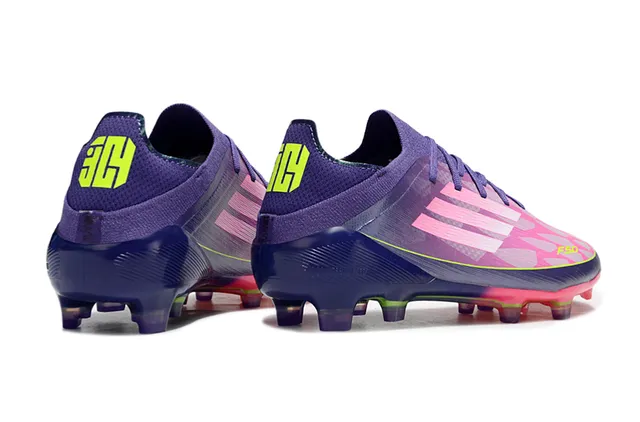 Adidas X Purple Pink Low-Cut Lace-Up Textured Synthetic Upper Firm-Ground Soccer Shoes 5