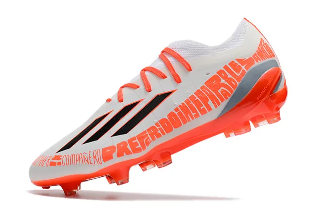 Adidas X Bottes de football blanches oranges noires pour sol ferme Chaussures de football 3