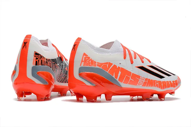 Adidas X Bottes de football blanches oranges noires pour sol ferme Chaussures de football 5
