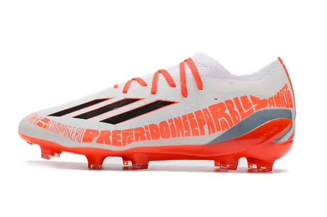Adidas X Bottes de football blanches oranges noires pour sol ferme Chaussures de football 7