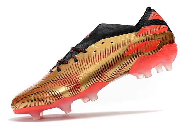Adidas X Speedflow Sapatos de Futebol Ouro Vermelho Preto Campo Firme 3