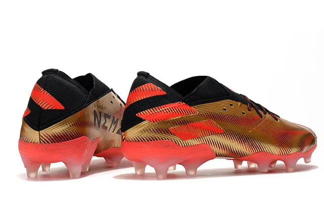 Adidas X Speedflow Sapatos de Futebol Ouro Vermelho Preto Campo Firme 5