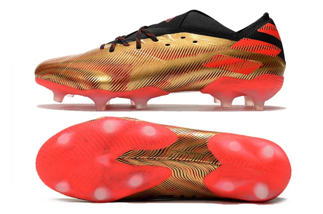 Adidas X Speedflow Sapatos de Futebol Ouro Vermelho Preto Campo Firme 6