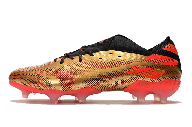 Adidas X Speedflow Sapatos de Futebol Ouro Vermelho Preto Campo Firme 7