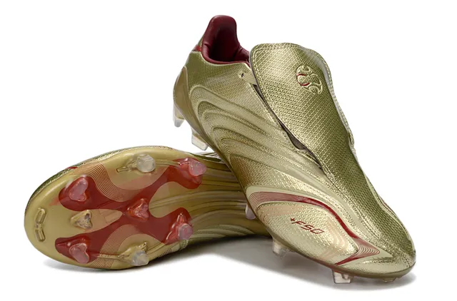 Adidas X Speedflow Metallic Gold Red Firm-Ground Soccer Shoes 4