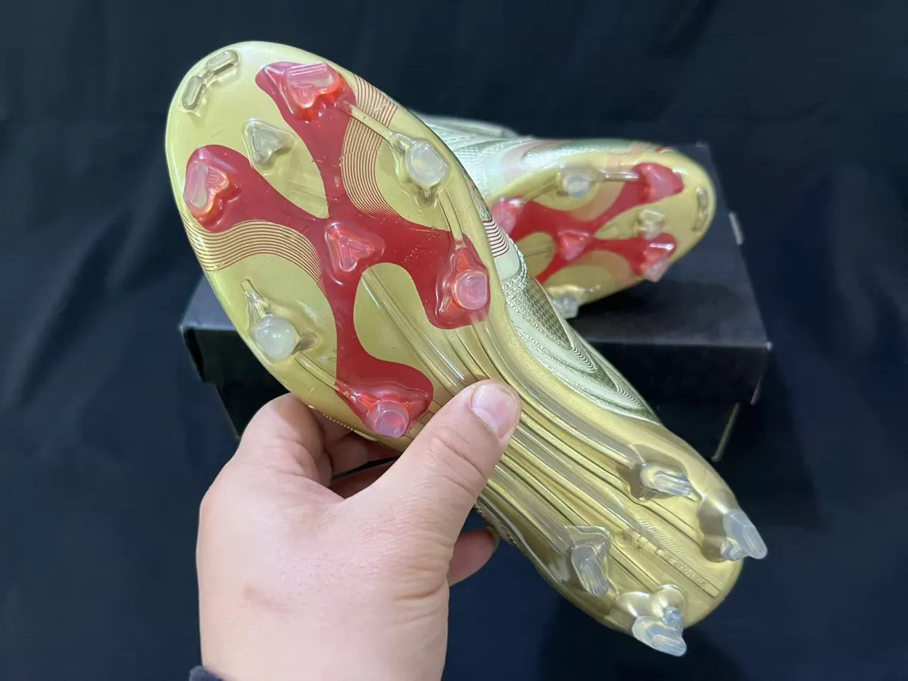 Adidas X Speedflow Metallic Gold Red Firm-Ground Soccer Shoes 9