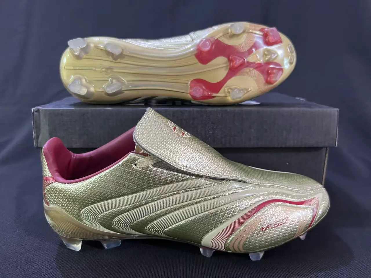 Adidas X Speedflow Metallic Gold Red Firm-Ground Soccer Shoes 14