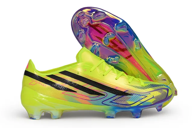 Adidas X Speedflow নিয়ন হলুদ ইরিডেসেন্ট ফুটবল জুতো দৃঢ় মাঠের জন্য 4