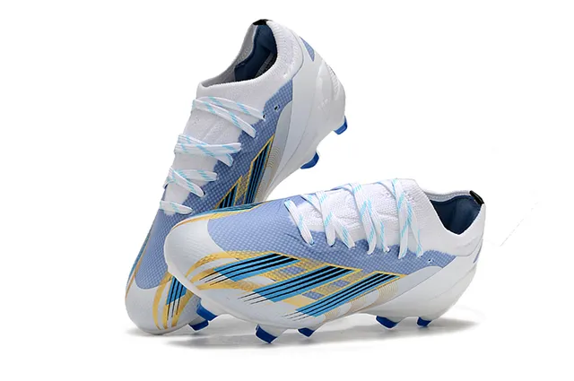 Adidas X Speedflow White Blue Yellow Firm-Ground Soccer Shoes 22