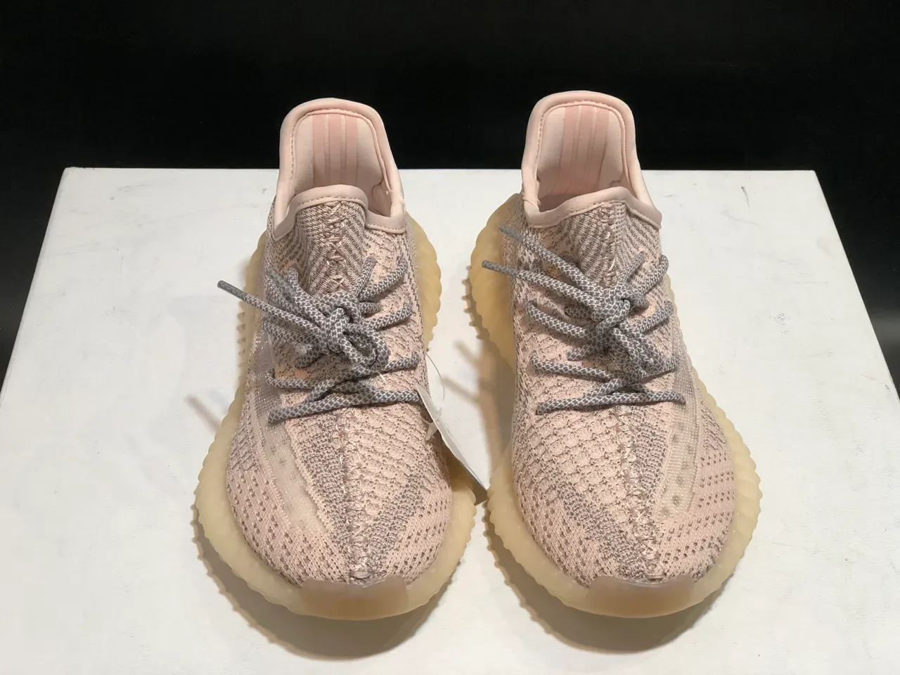 Adidas Yeezy Boost 350 Beige Gray Knit Upper Ribbed Translucent Sole Lifestyle Sneakers 11