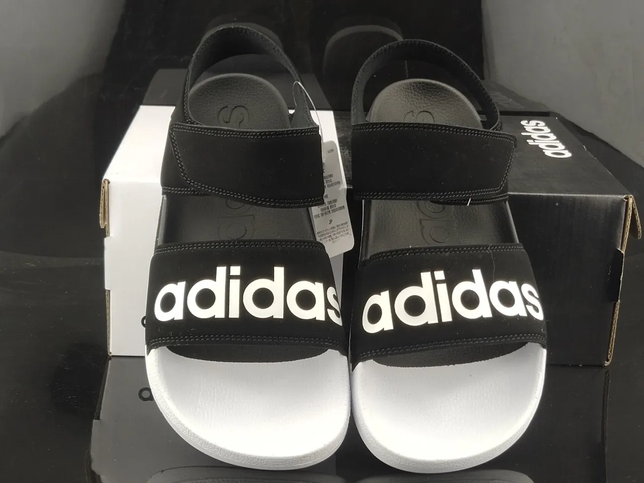 Adidas Yeezy Slide Sandales Casual Noires et Blanches 5