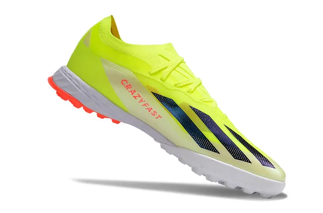 Adidas Yellow Orange Low-Cut Synthetic Upper Gradient Striped Side Logo Artificial-Grass Soccer Shoes 2