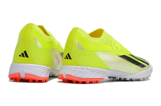 Adidas Yellow Orange Low-Cut Synthetic Upper Gradient Striped Side Logo Artificial-Grass Soccer Shoes 5