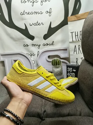 Adidas Yellow White Low-Top Textile Mesh/suede Upper Lifestyle Sneakers 5