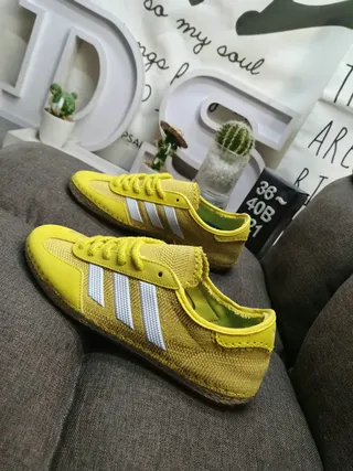 Adidas Yellow White Low-Top Textile Mesh/suede Upper Lifestyle Sneakers 7