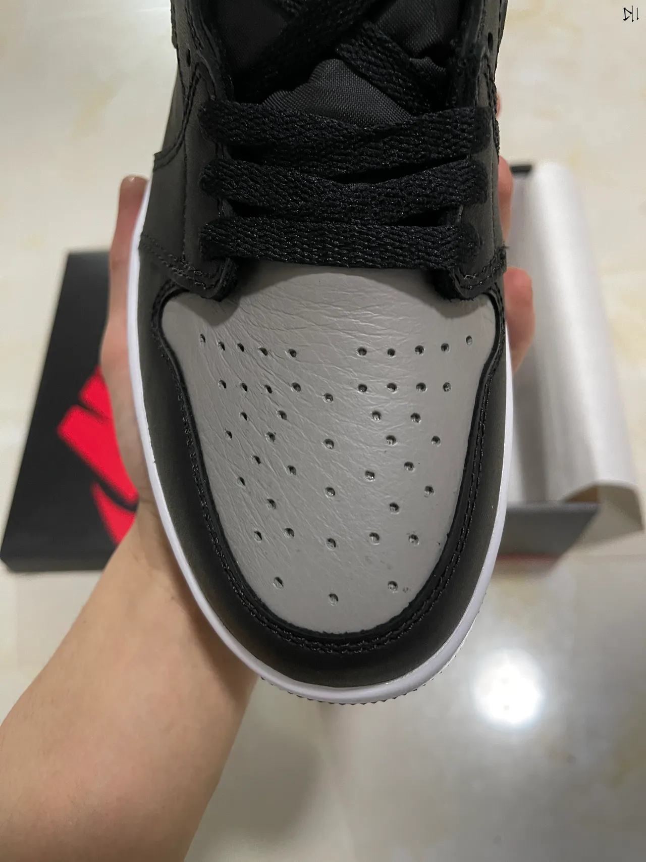 Air Jordan 1 Black Gray White Basketball Shoes 3