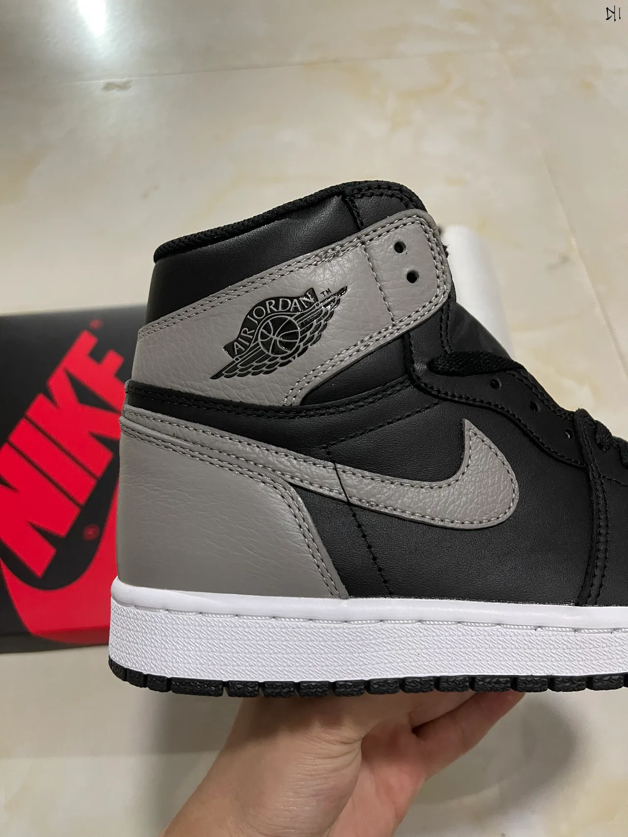 Air Jordan 1 Black Gray White Basketball Shoes 7
