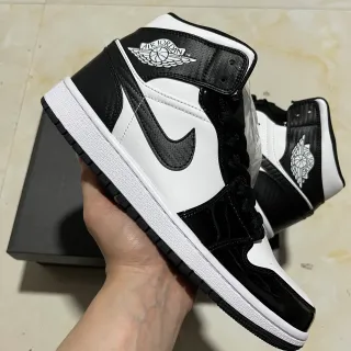 Air Jordan 1 Black White High-Top Carbon-Fiber Texture Basketball Shoes