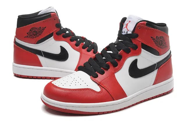 Air Jordan 1 High Black White Red Basketball Shoes 7