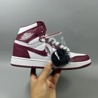 Air Jordan 1 High Maroon and White Basketball Shoes