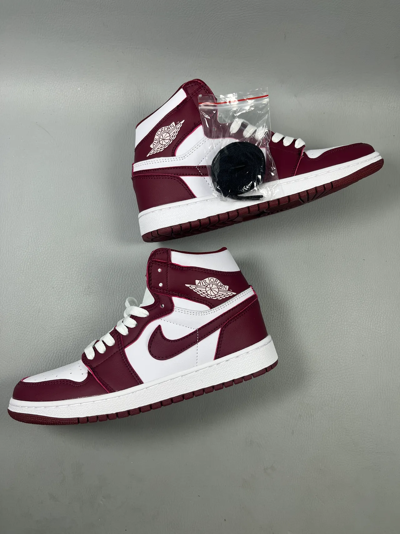 Air Jordan 1 High Maroon and White Basketball Shoes 3