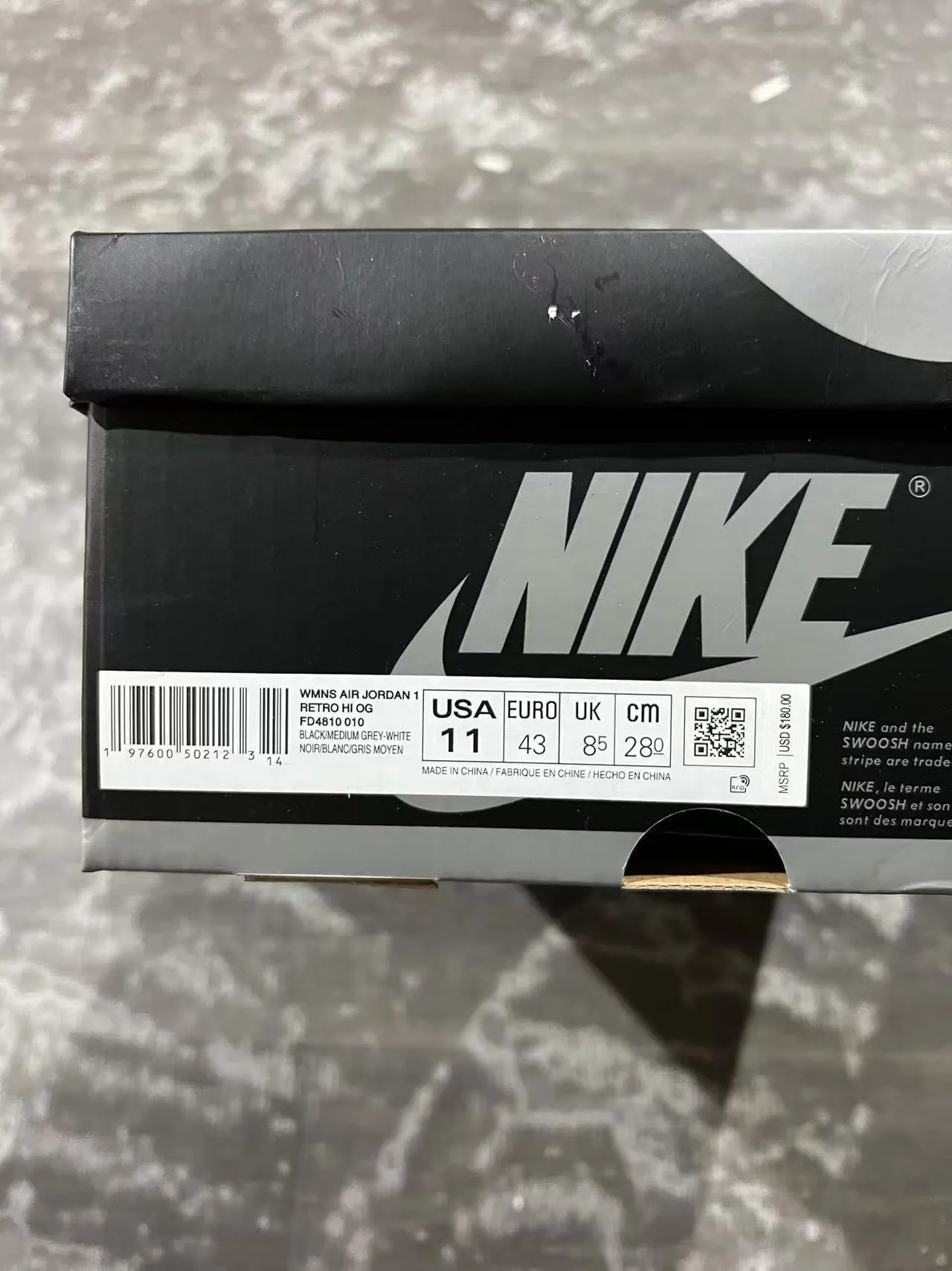 Air Jordan 1 High Metallic Silver Black Basketball Shoes 10