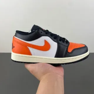 Air Jordan 1 Low Black White Orange Lifestyle Sneakers