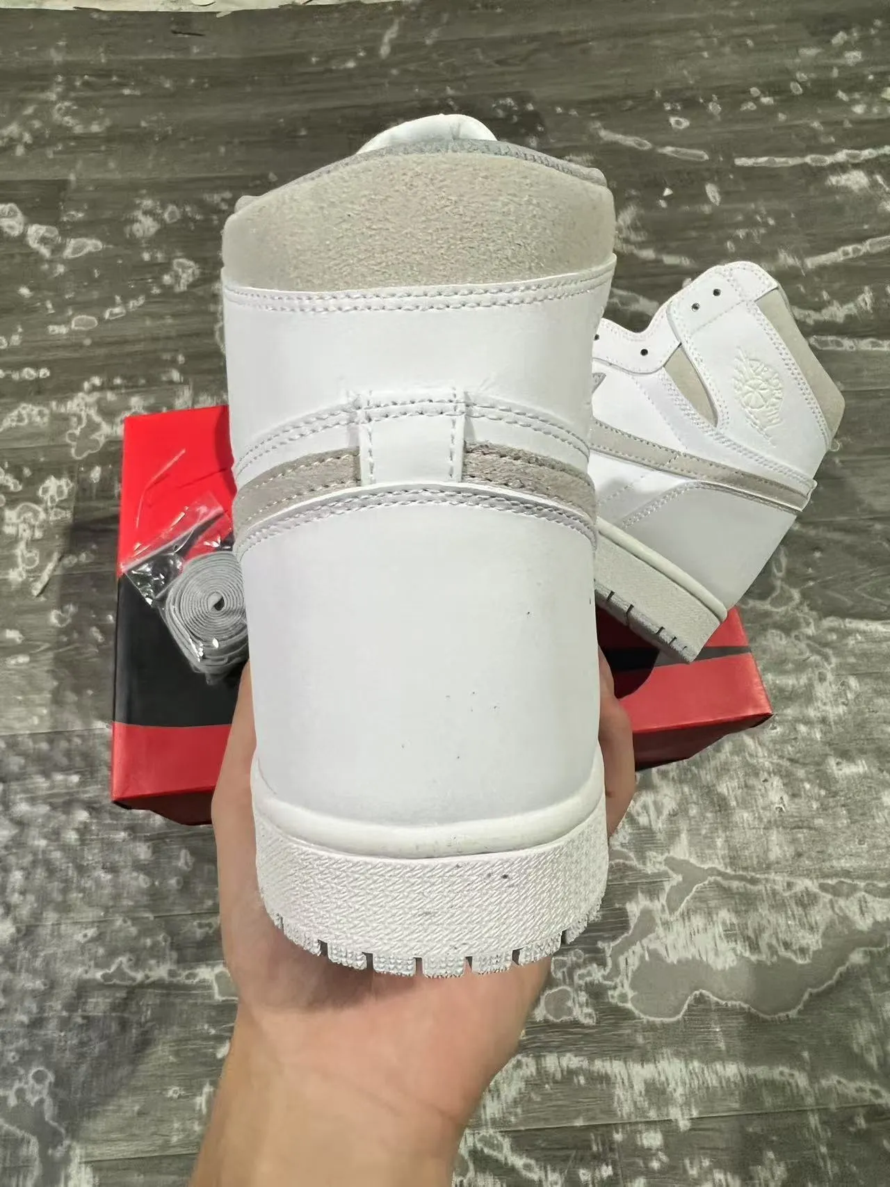 Air Jordan 1 White Light Gray Basketball Shoes 8