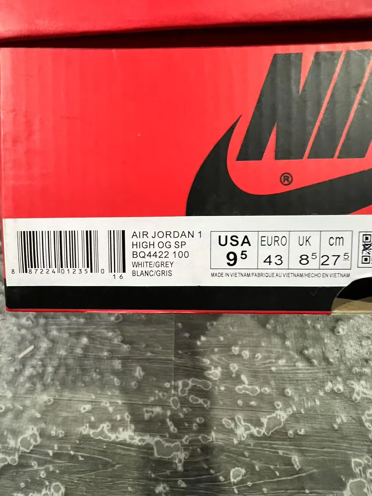 Air Jordan 1 White Light Gray Basketball Shoes 10