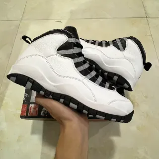 Air Jordan 10 White Black Gray Basketball Shoes