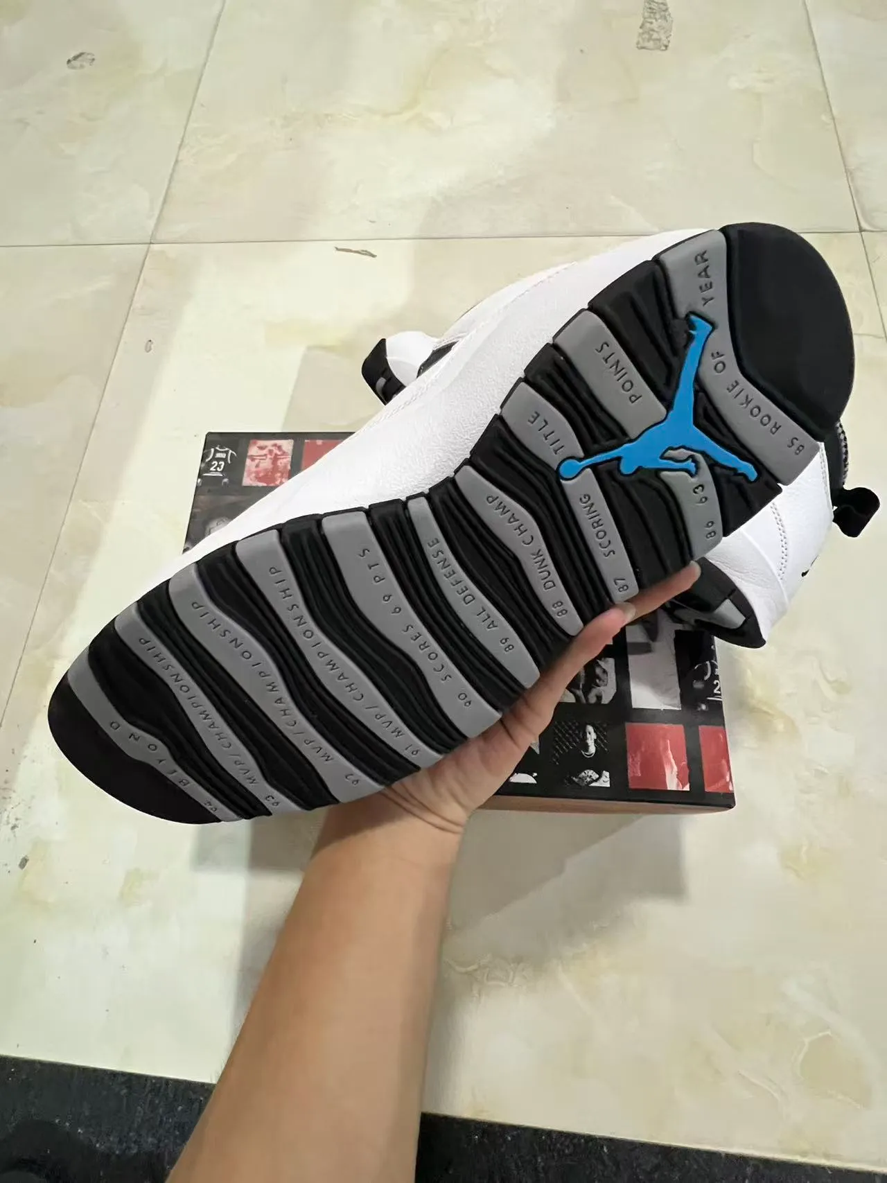 Air Jordan 10 White Black Gray Basketball Shoes 6